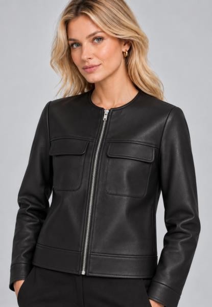 Chaqueta polipiel NEGRO