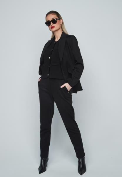 Blazier solapa sastre. traje NEGRO — fotografia 5