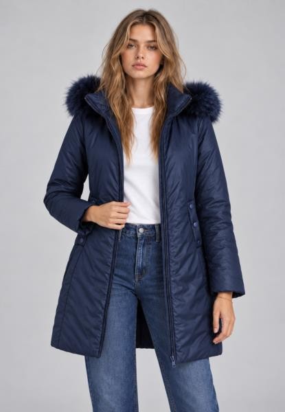 Parka larga AZUL MARINO