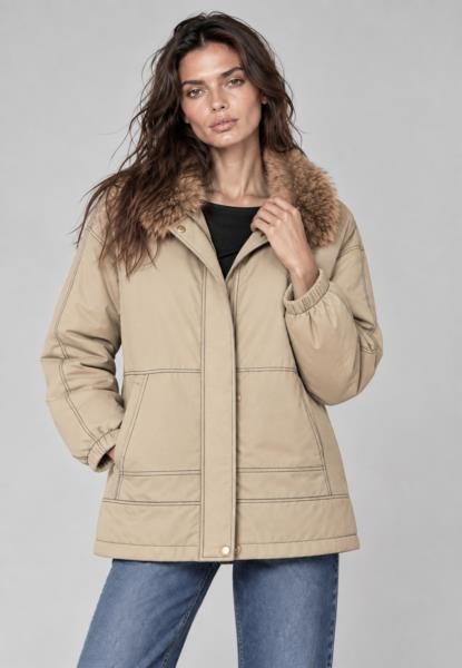 Parka pespunte BEIGE